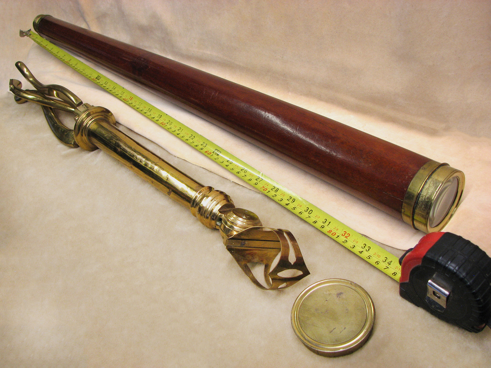 18th Century Library telescope signed 'Kimbell, Dean St, London' with brass tripod